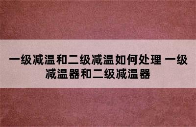 一级减温和二级减温如何处理 一级减温器和二级减温器